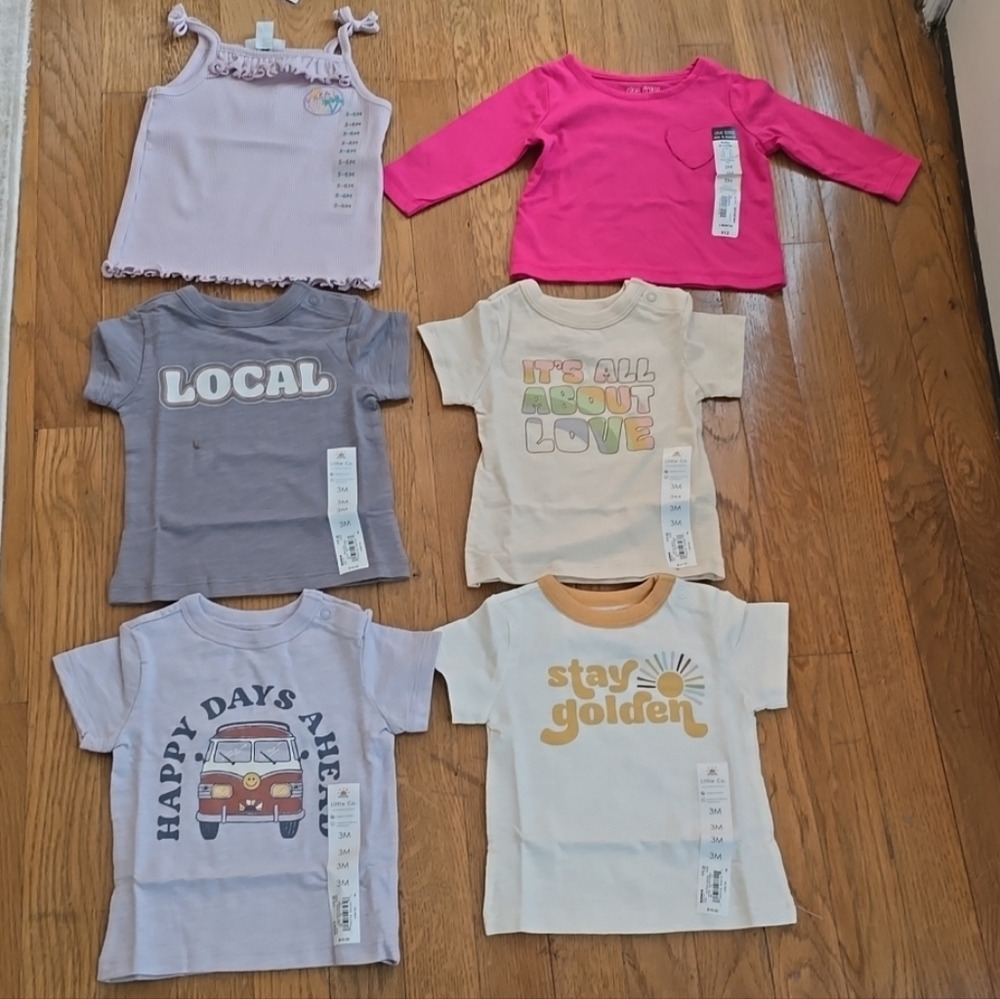 LITTLE CO BY LAUREN CONRAD & OKIE DOKIE & DIP BRANDS BABY GIRL TOPS ALL SIZE 3M